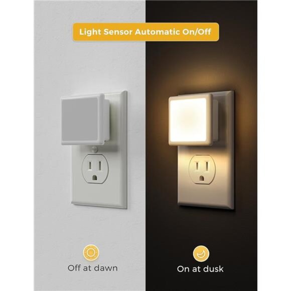 LED Night Lights Plug into Wall,[6-Pack] Plug in Night Light,Dusk-to-Dawn Sensor - Picture 3 of 7